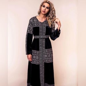 Embroidered Traditional Jordanian Dress- Hand-stitched.